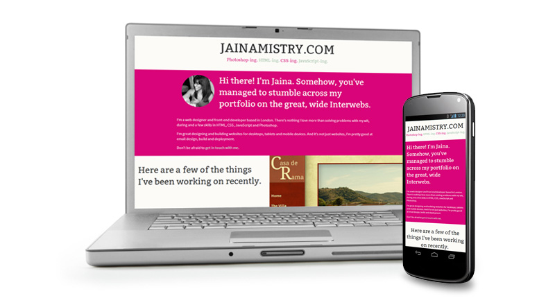 JainaMistry.com Portfolio Redesign