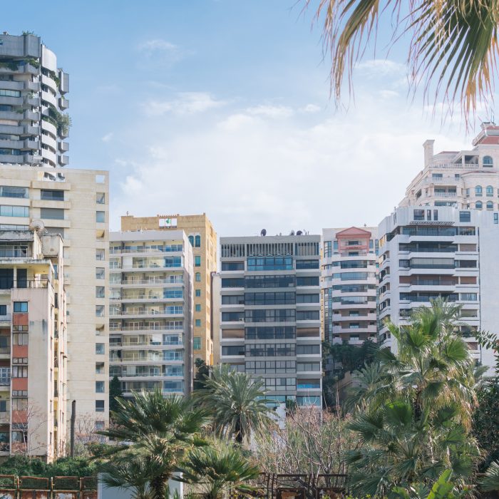 Photograph of a group of apartment buildings in Beirut