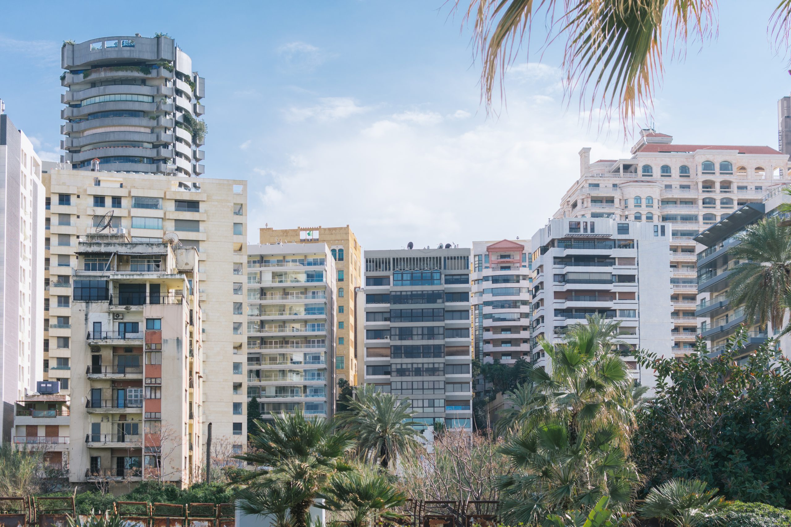 Photograph of a group of apartment buildings in Beirut