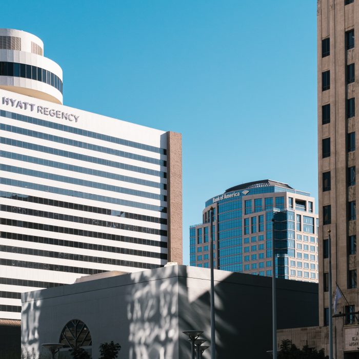 Photograph of a group of buildings in downtown Phoenix.